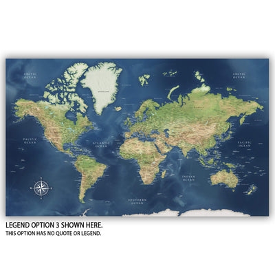 a map of the world with the words legend option is shown here