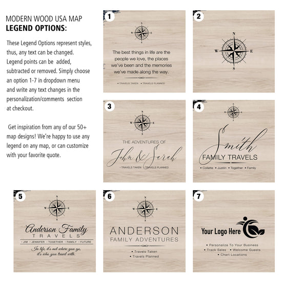 Modern Wood USA Push Pin Map