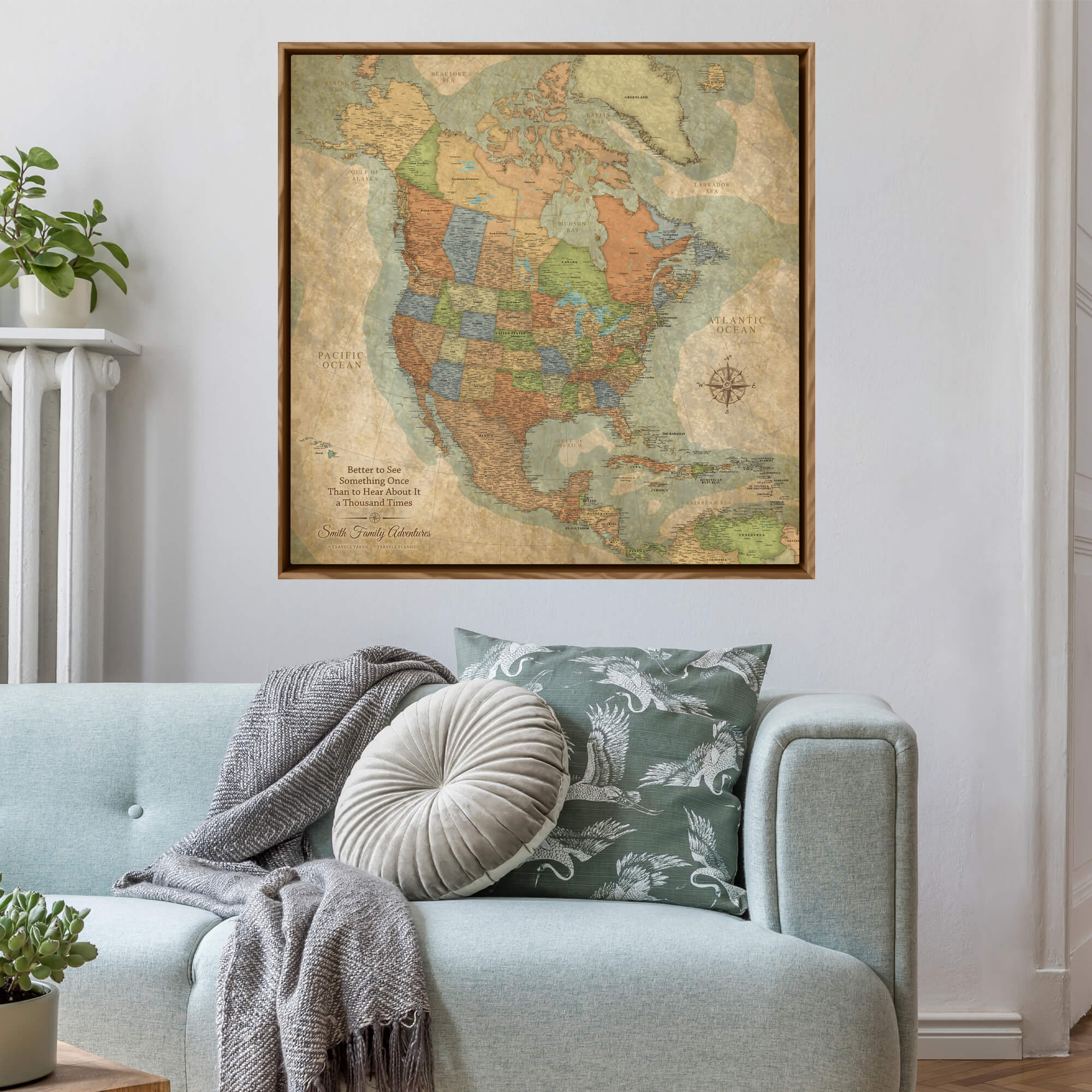 North America Push Pin Travel Map | Holy Cow Canvas