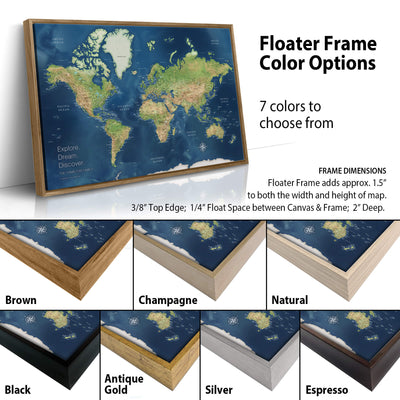 a map of the world with different colors and sizes