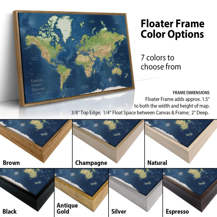 a map of the world with different colors and sizes