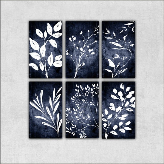 Botanical Leaves and Branches on Canvas