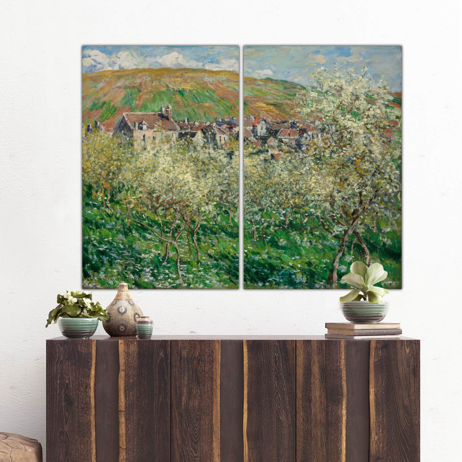 Monet Plum Trees in Blossom on Canvas - Canvas Wall Art - HolyCowCanvas