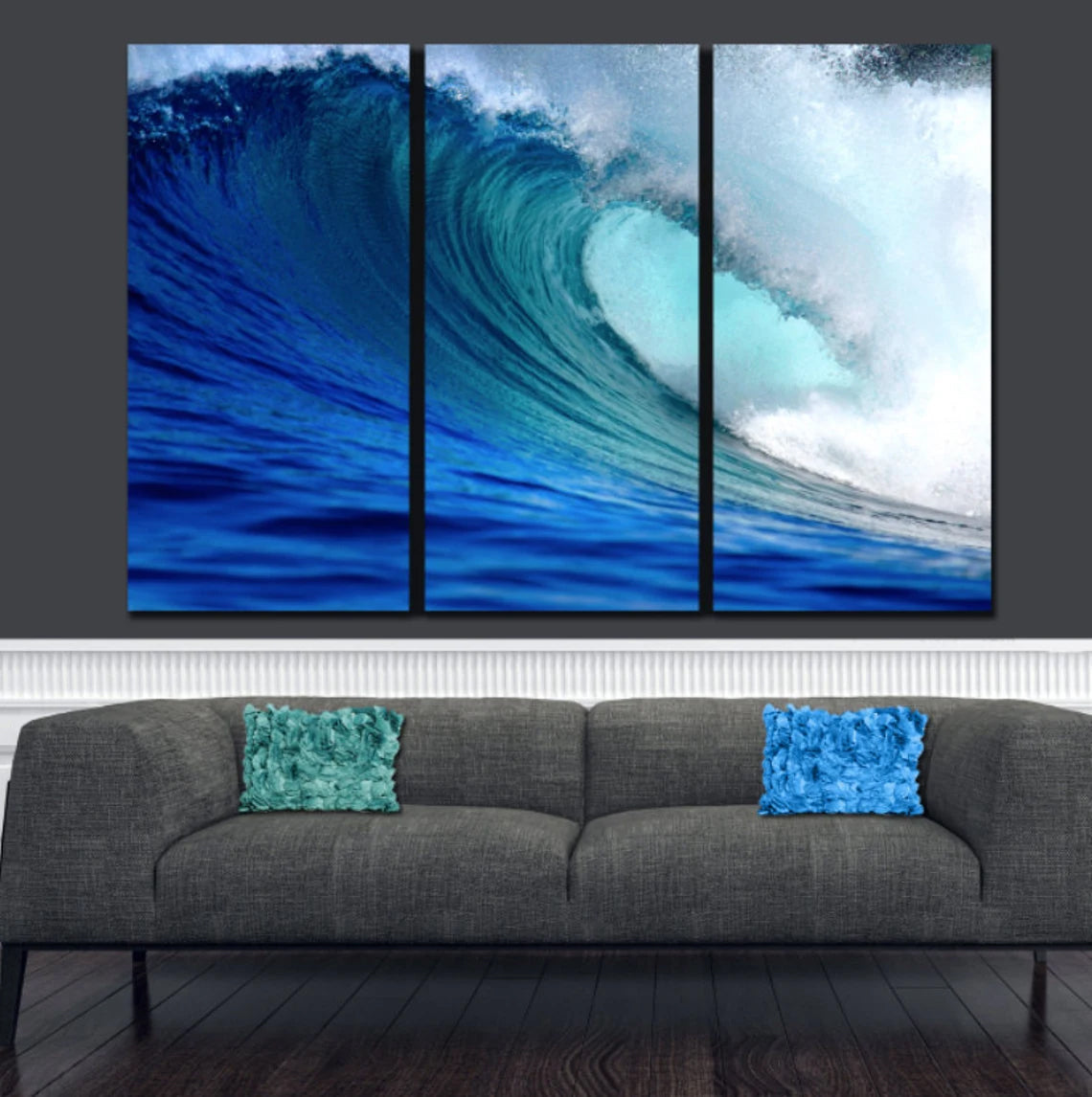 Ocean Waves Painting on Canvas 11x14 In Large Ocean Wall Art 