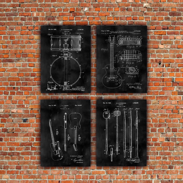 Snare Drum Patent Print Art on Canvas - Canvas Wall Art - HolyCowCanvas