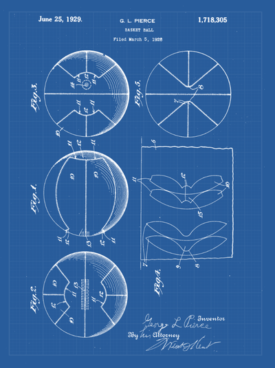 Basketball Patent Print Art on Canvas - Canvas Wall Art - HolyCowCanvas