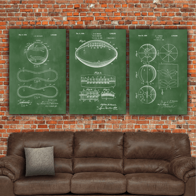 Baseball Patent Print Art on Canvas - Canvas Wall Art - HolyCowCanvas