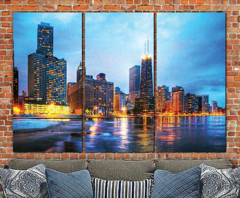 Chicago Lakefront Canvas Wall Art | Holy Cow Canvas