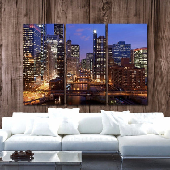 Chicago Skyline Canvas Art - Chicago River - Canvas Wall Art - HolyCowCanvas