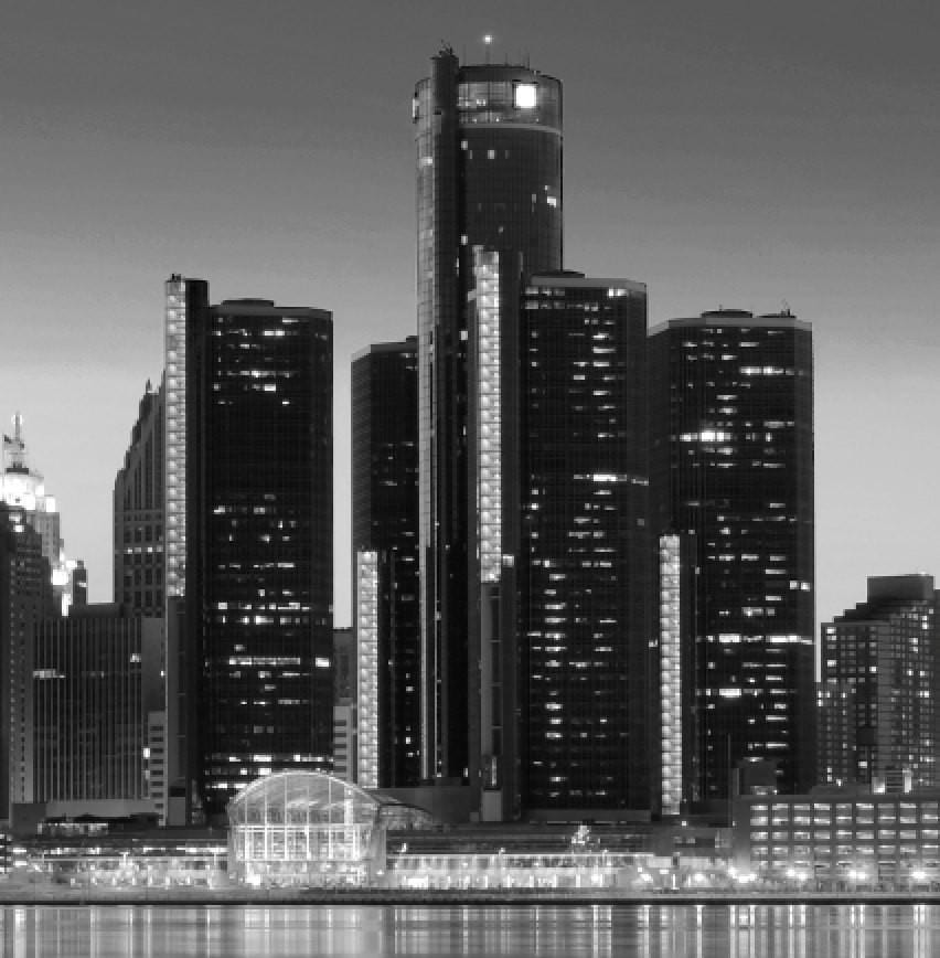 Detroit Skyline Canvas - Black & White - Canvas Wall Art - HolyCowCanvas