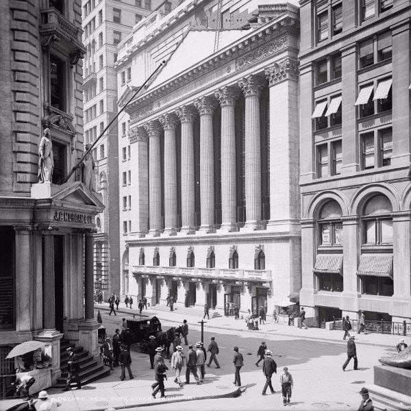 Vintage NYC Financial District Wall Art - Canvas Wall Art - HolyCowCanvas