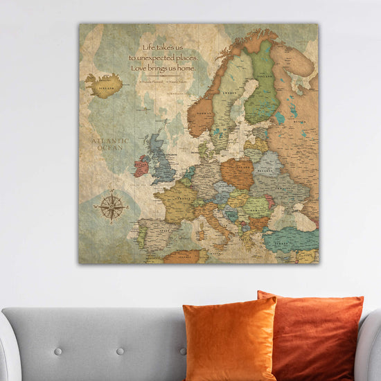 Quick Ship - Europe Push Pin Travel Map