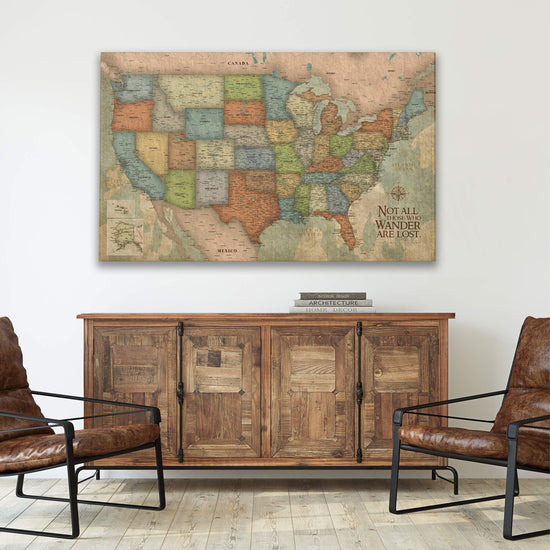 Quick Ship - USA Push Pin Travel Map