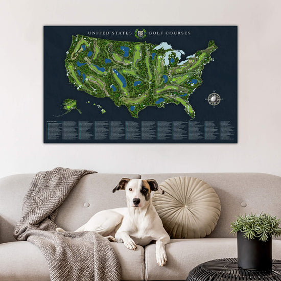 Quick Ship - Top 250 Golf Courses in the USA Push Pin Map