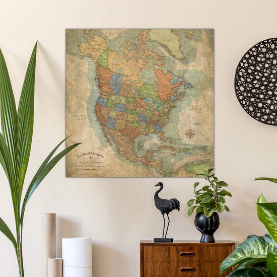 Quick Ship - Push Pin Travel Map of North America