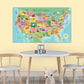 Quick Ship - Kids Colorful USA Push Pin Map