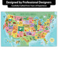 Quick Ship - Kids Colorful USA Push Pin Map