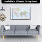 Quick Ship - Pastel Blue Political World Push Pin Map