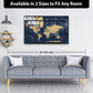 Quick Ship - Gold & Navy Textured World Push Pin Map