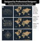 Quick Ship - Classic Earth Tones with Navy World Push Pin Map