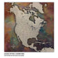 The image is a detailed map of North America, showing the major cities and geographical features of the continent.