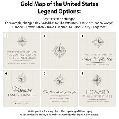 a map of the united states with a compass on it
