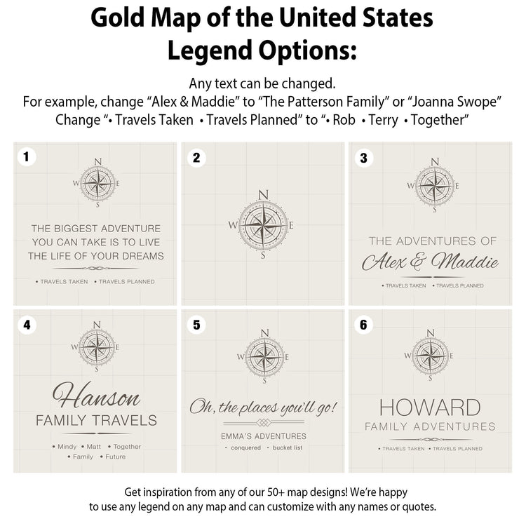 a map of the united states with a compass on it