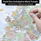 Quick Ship - Pastel Blue Political World Push Pin Map