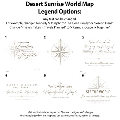 Desert Sunrise World Map Legend Options: