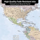 Quick Ship - Pastel Blue Political World Push Pin Map