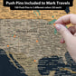 Quick Ship - Classic Earth Tones with Navy World Push Pin Map
