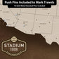 Quick Ship - Executive Baseball Stadium Tour Push Pin Map