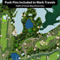 Quick Ship - Top 250 Golf Courses in the USA Push Pin Map