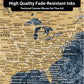 Quick Ship - Gold & Navy Textured World Push Pin Map