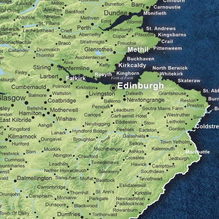 The image is a detailed map of the United Kingdom, showing the various towns and cities across the country.