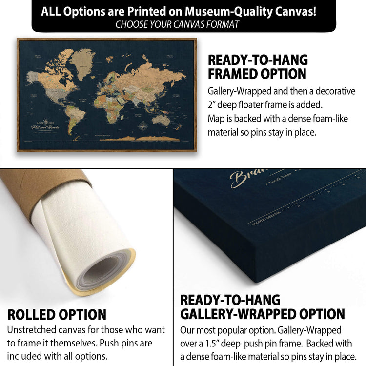 a map of the world with a description of it