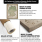 The image is a collage of three different options for a framed map of Germany. The first option is a rolled-up canvas, the second option is a gallery-wrapped option with a deep push pin frame, and the third option is a ready-to-hang framed option with a dense foam-like material.
