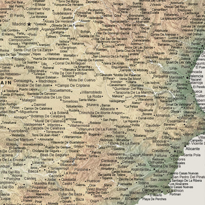 a map of spain with all the major cities