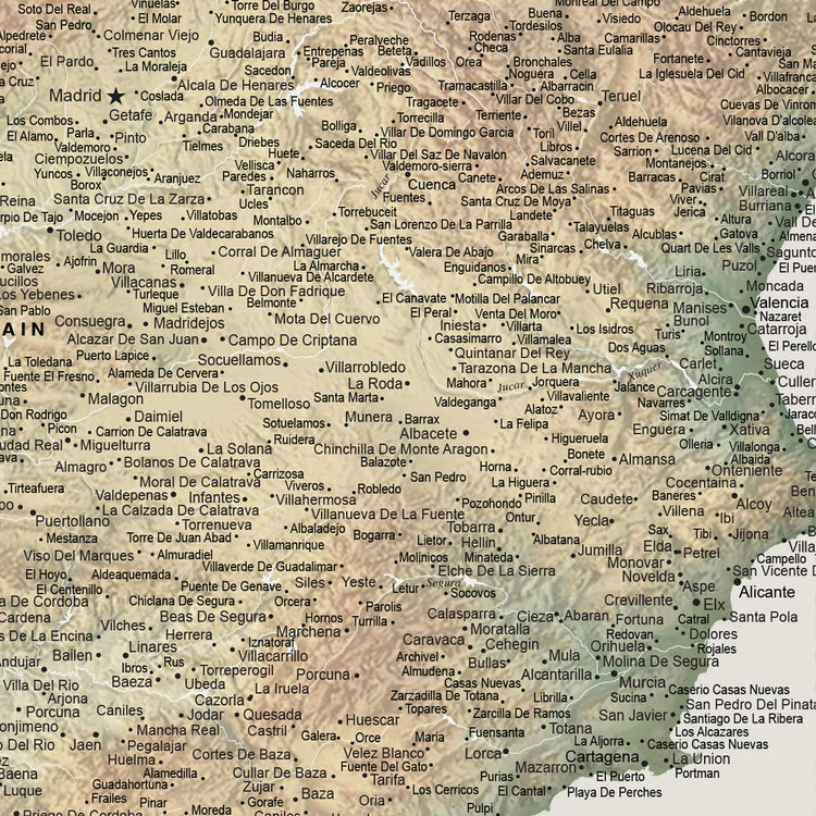 a map of spain with all the major cities