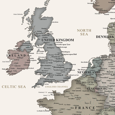 The image is a detailed map of the United Kingdom, including Ireland, the Celtic Sea, and the North Sea.