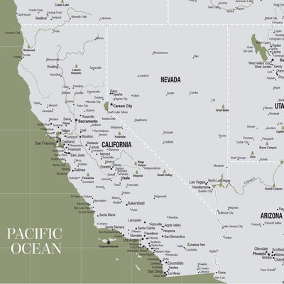 The image is a detailed map of the Pacific Ocean, showing the coastline, major cities, and surrounding bodies of water.