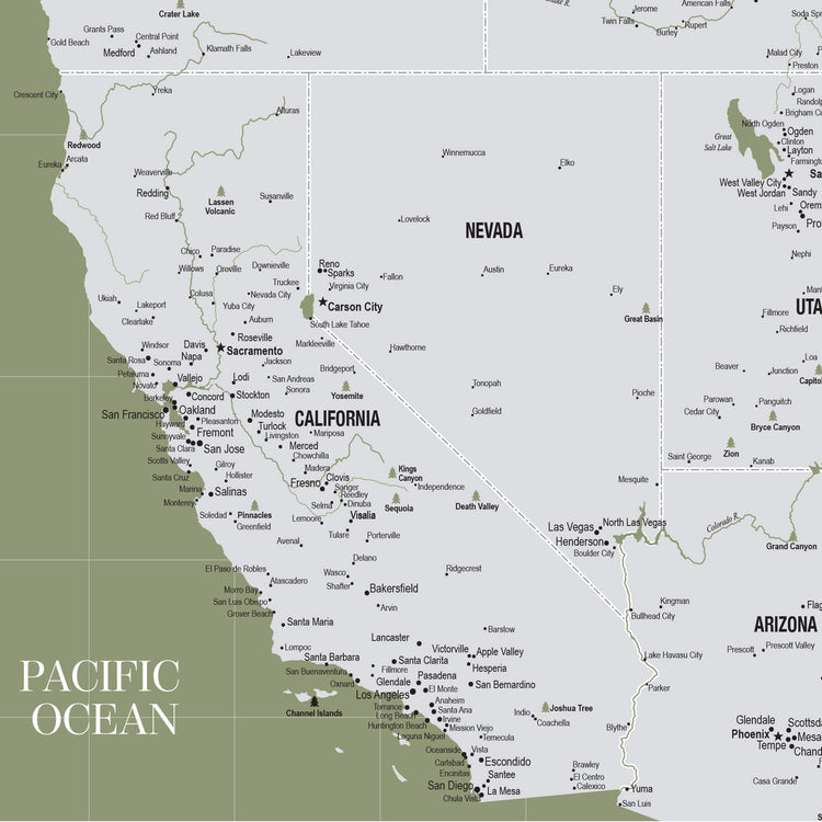 The image is a detailed map of the Pacific Ocean, showing the coastline, major cities, and surrounding bodies of water.