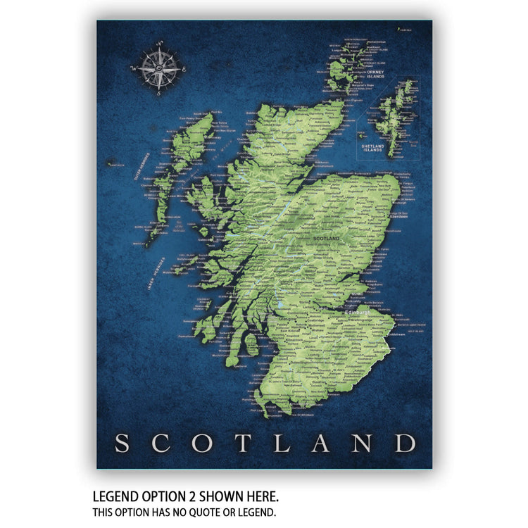 The image is a detailed map of Scotland, showing the country&
