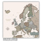 The image is a detailed map of Europe, showing the countries and their borders in a vintage style.