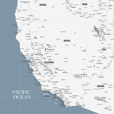 The image is a detailed map of the Pacific Ocean, showing the coastline, major cities, and bodies of water surrounding the region.