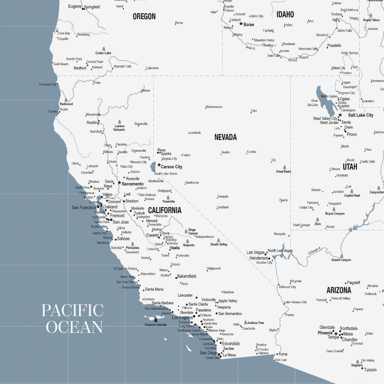The image is a detailed map of the Pacific Ocean, showing the coastline, major cities, and bodies of water surrounding the region.