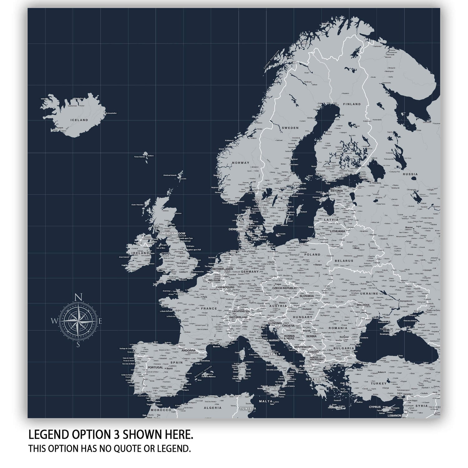 The image is a detailed map of Europe, showing the countries and their borders in a detailed manner.