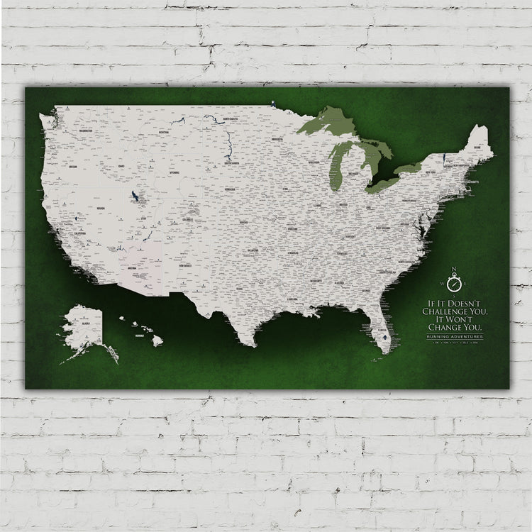 The image is a large, detailed map of the United States, with various states and cities clearly marked.