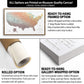 The image is a collage of three different options for a canvas print of a map of the United States. The first option is a ready-to-hang framed option, which includes a gallery-wrapped and then a decorative 2" deep floater frame. The second option is a rolled option, which includes an unstretched canvas for those who want to frame it themselves. The third option is a gallery-wrapped option, which includes a 1.5" deep push pin frame and a dense foam-like material to hold the pins in place.