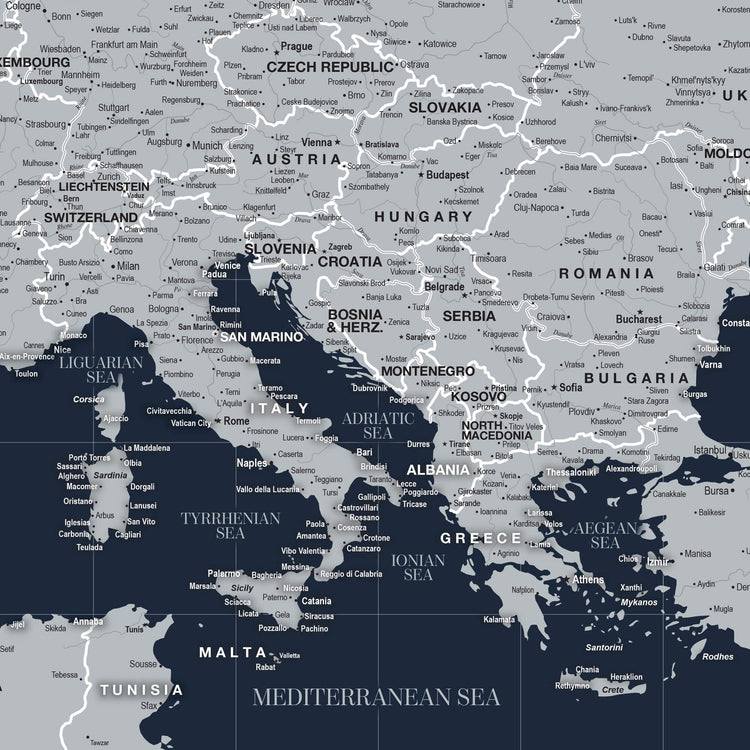 The image is a detailed map of the Mediterranean Sea, showing the countries and regions surrounding it.